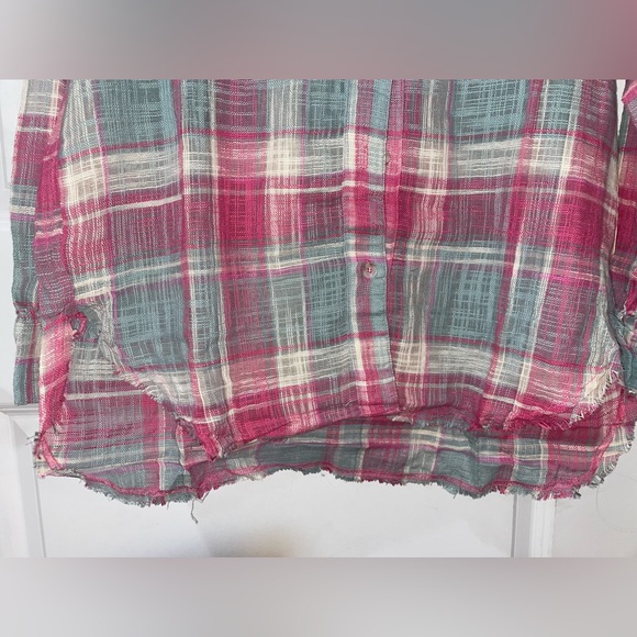Pink Button Down Plaid Shirt - Picture 10 of 11